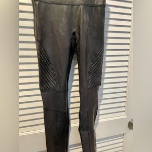 Spanx Faux Leather Moto Leggings - Size MP